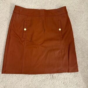 Loft Faux Leather Tan Mini Skirt